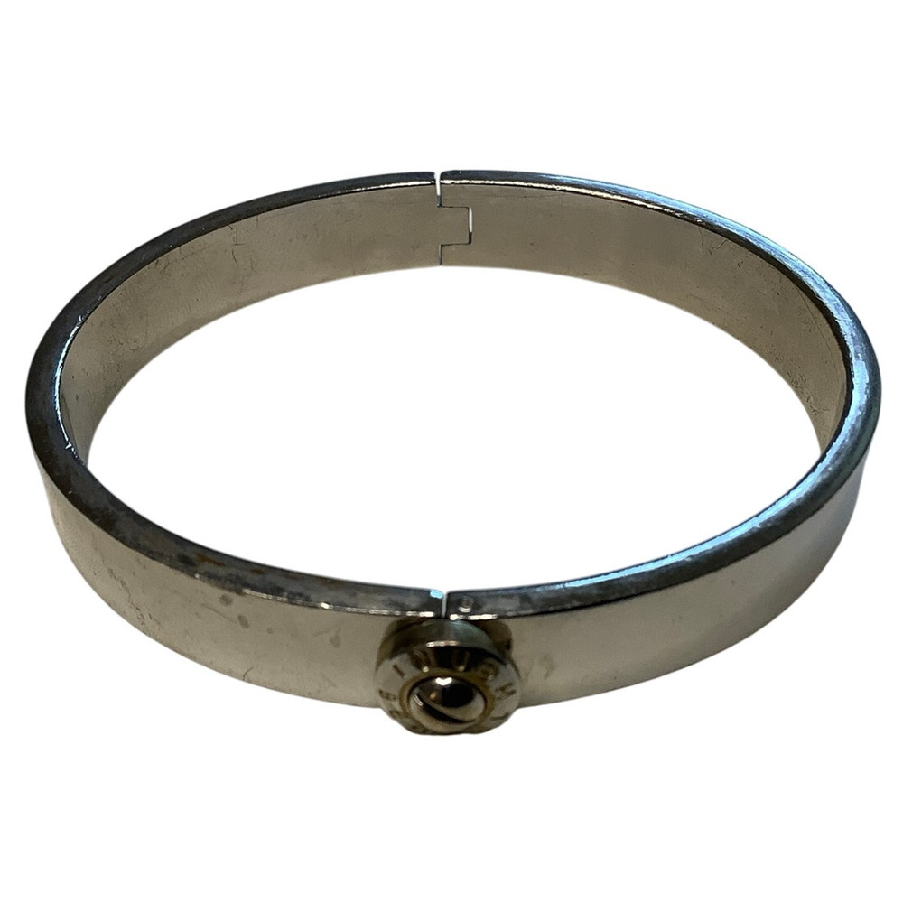 Henri Bendel Women's Silver Turn Lock Minimalist Vintage Bangle Bracelet A1-19